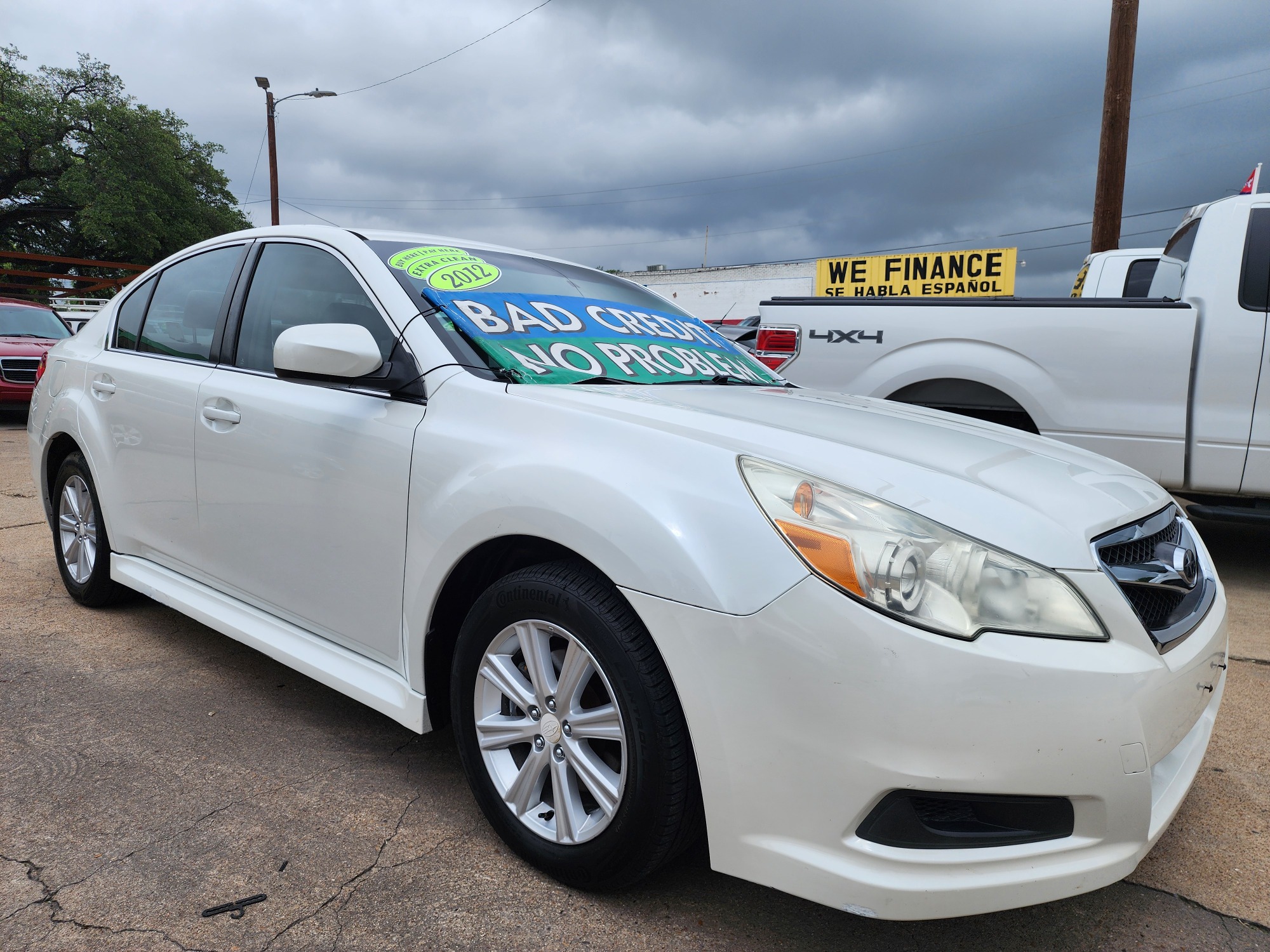 2012 DIAMOND WHITE Subaru Legacy Premium (4S3BMCB61C3) with an 2.5L H4 SOHC 16V engine, Continuously Variable Transmission transmission, located at 2660 S.Garland Avenue, Garland, TX, 75041, (469) 298-3118, 32.885387, -96.656776 - Photo #1